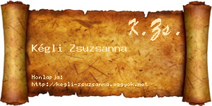 Kégli Zsuzsanna névjegykártya